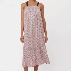 Loft chevron flounce pocket maxi pink dress